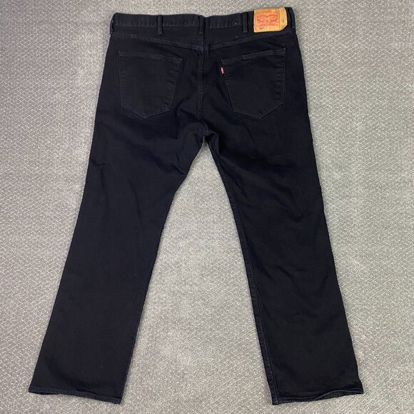 Levi's 501 Jeans Men's 44 x 34 Fits 44 x 31 Black Stretch Denim Button Fly - Picture 4 of 14